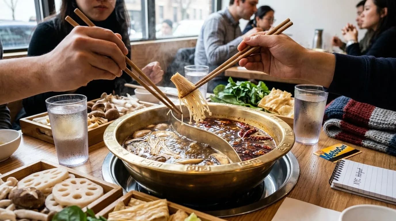 Editorial NYC detail for Vegetarian Hotpot in NYC Without the Sad Backup Broth