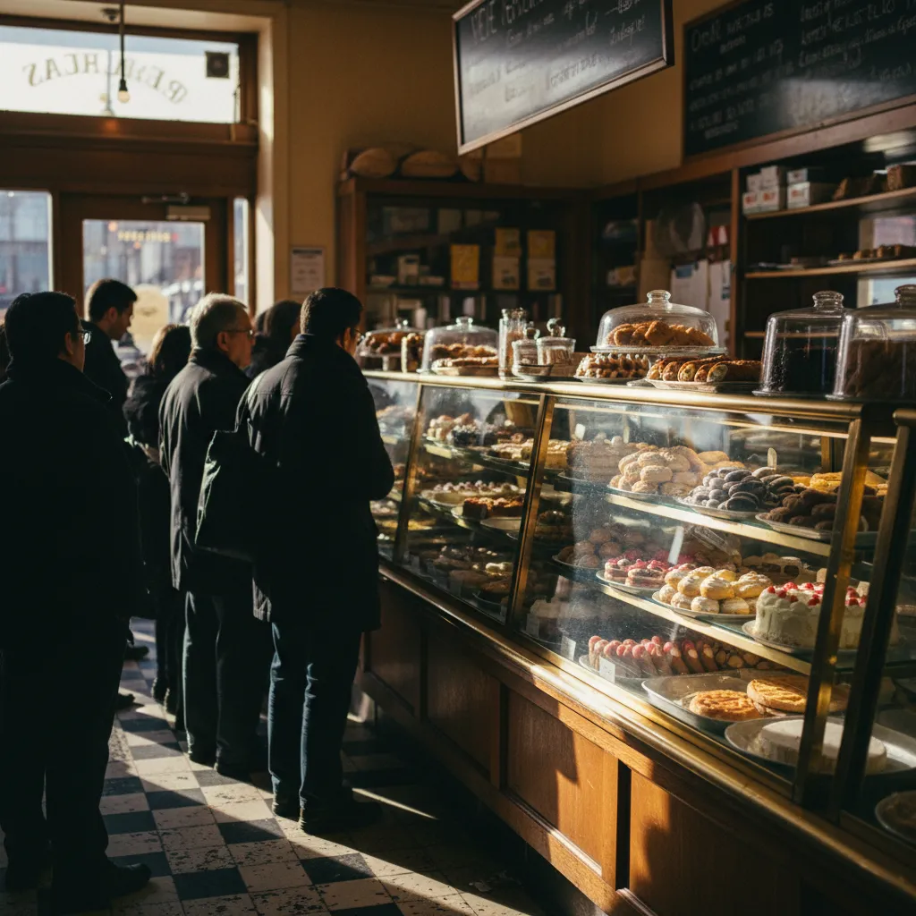 Editorial-style detail scene for Veniero's Pasticceria in New York.