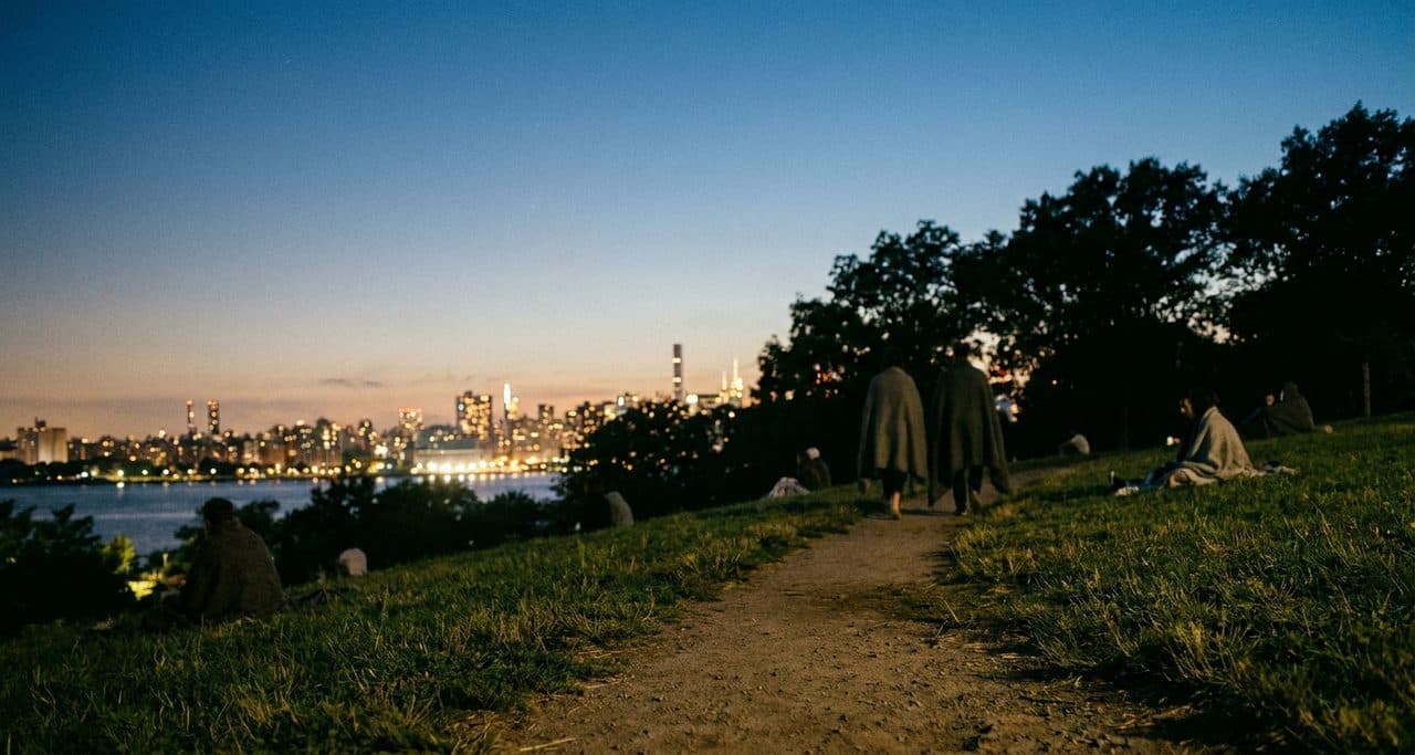Venus and Jupiter Tonight From a Low-Key Brooklyn Hill - scene
