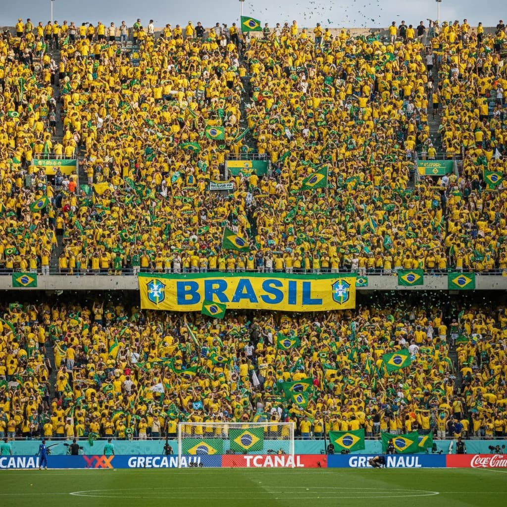 Vinícius Jr performing a stepover in Brazil's yellow jersey during World Cup 2026