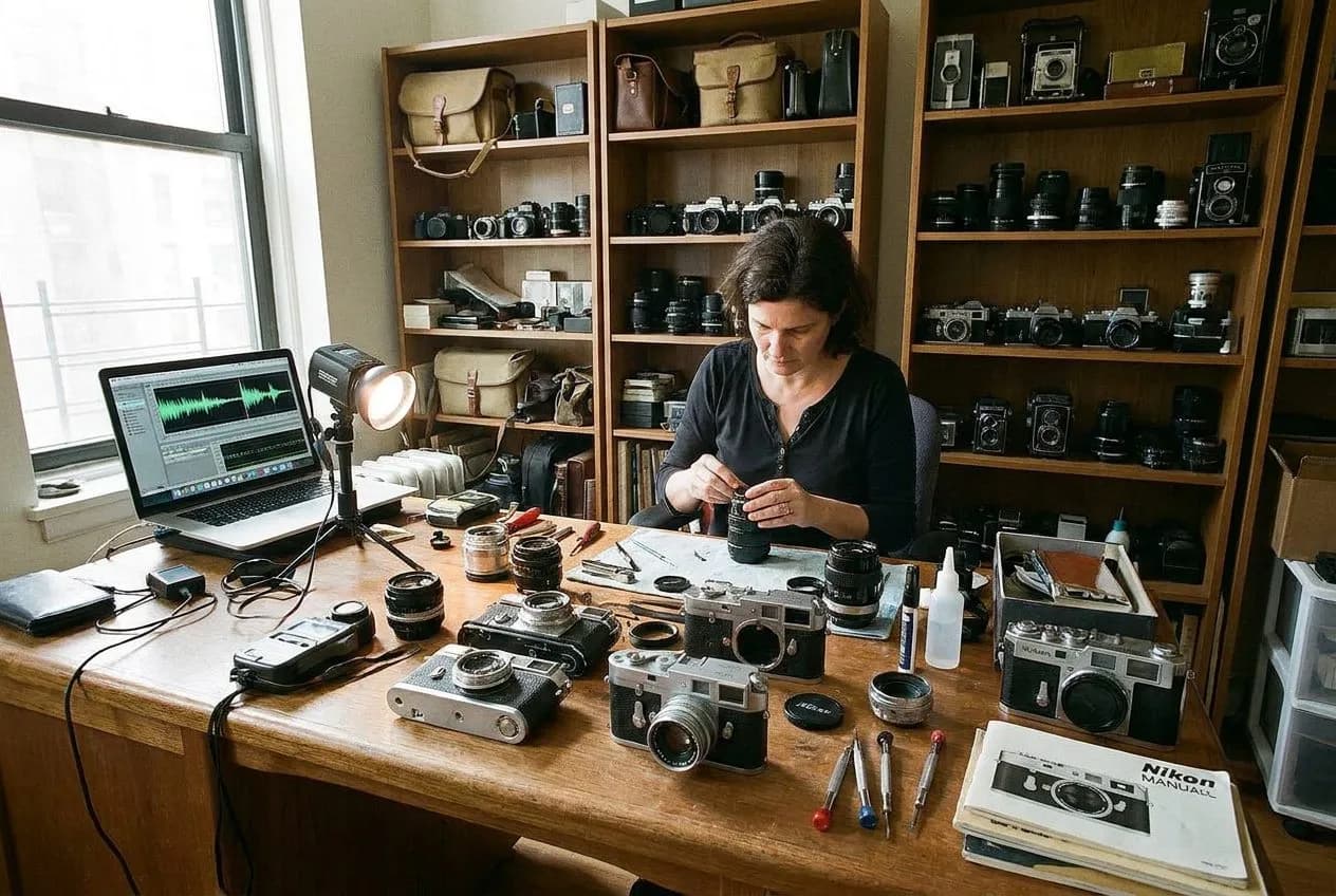 Vintage Film Camera Repair and Light Meter Calibration in Stuyvesant Town Apartment