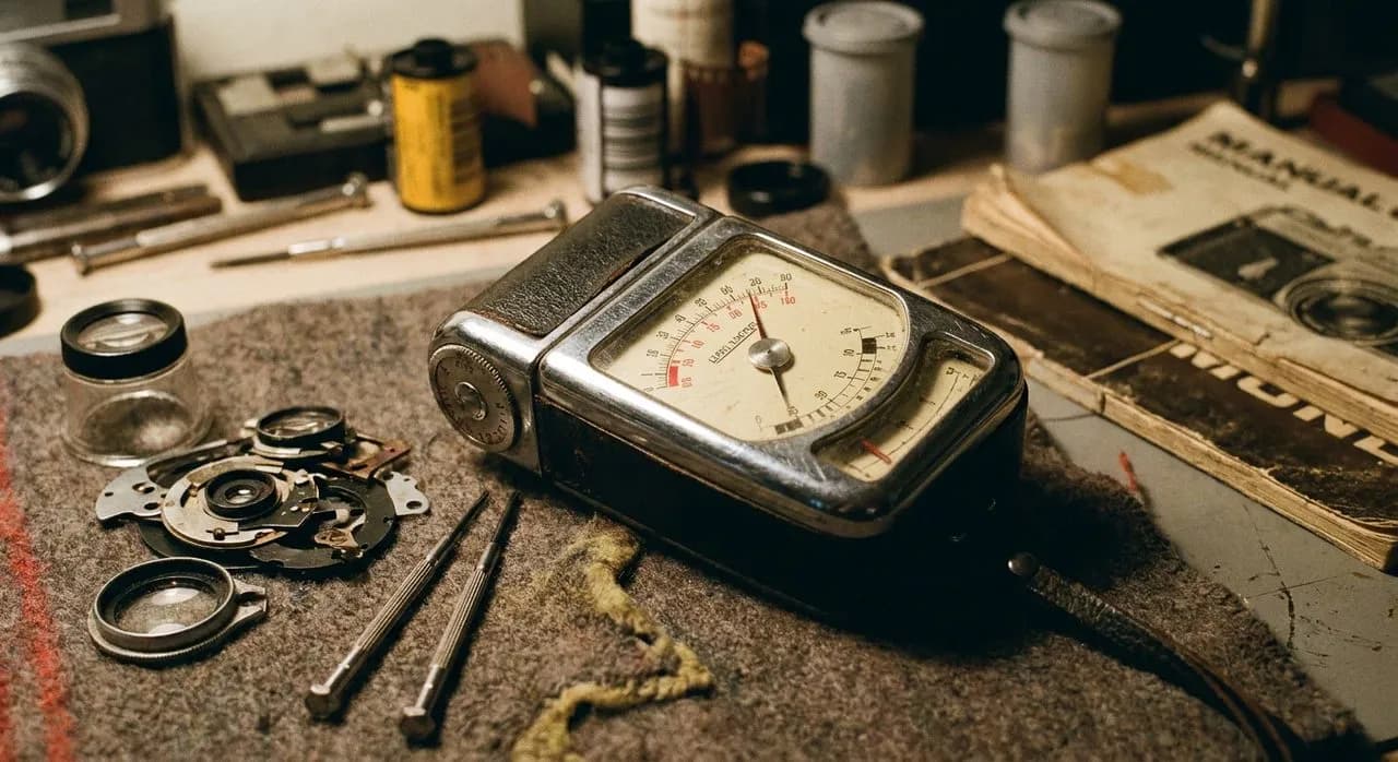 Vintage Film Camera Repair and Light Meter Calibration in Stuyvesant Town Apartment