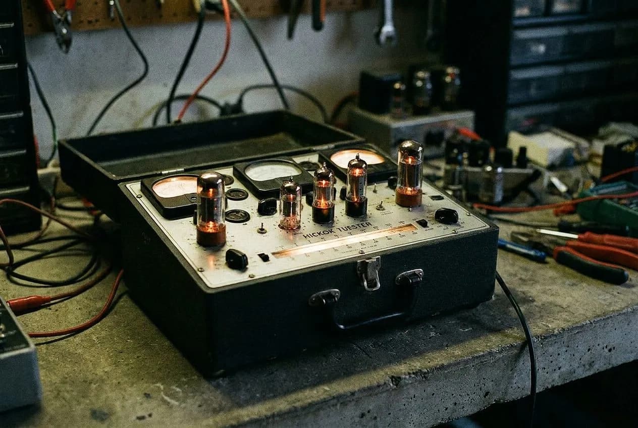 Vintage Radio Vacuum Tube Testing Station in Midwood