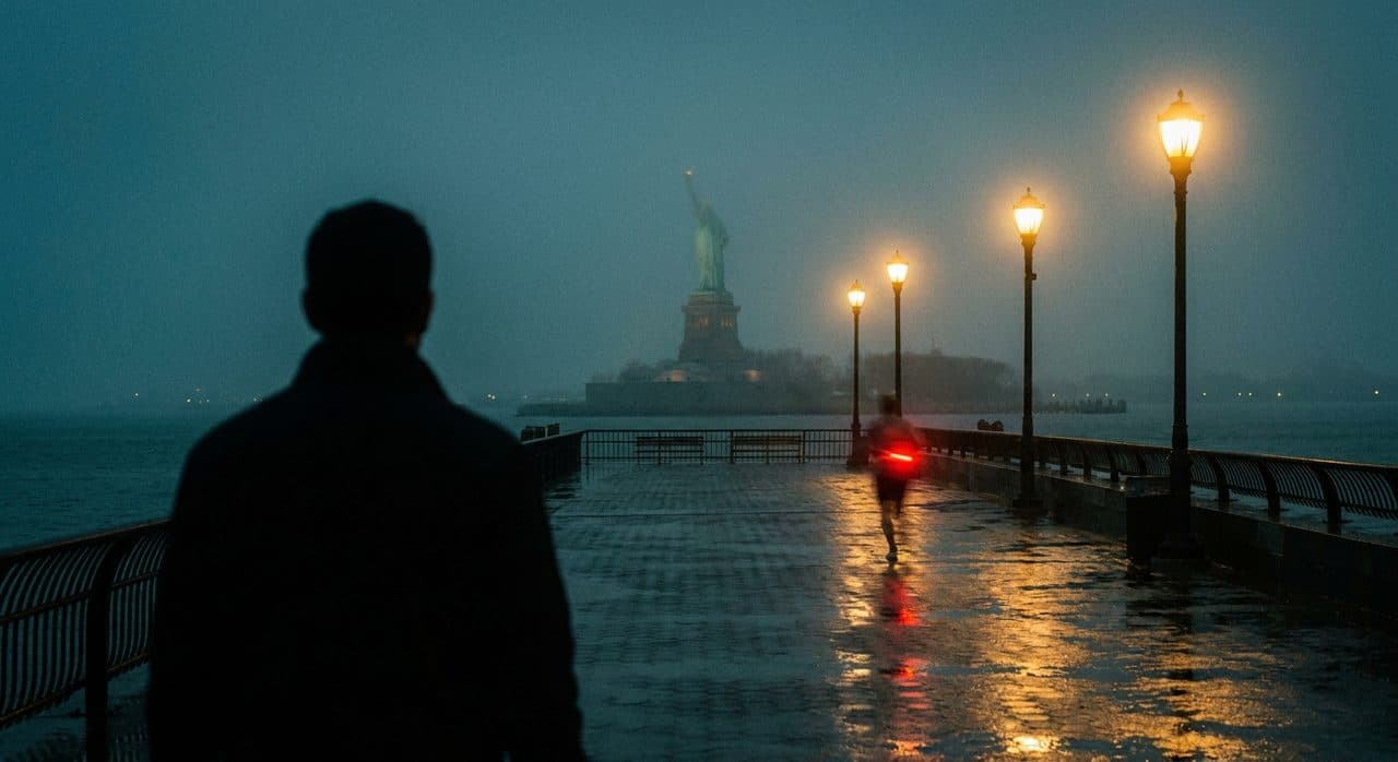 Walk the Hudson River Esplanade After a Late Cape Fear Screening - scene