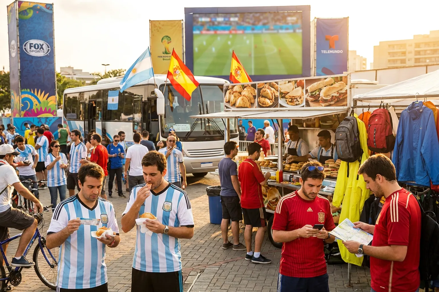 A bright practical scene for fox and telemundo carried spain argentina across america.