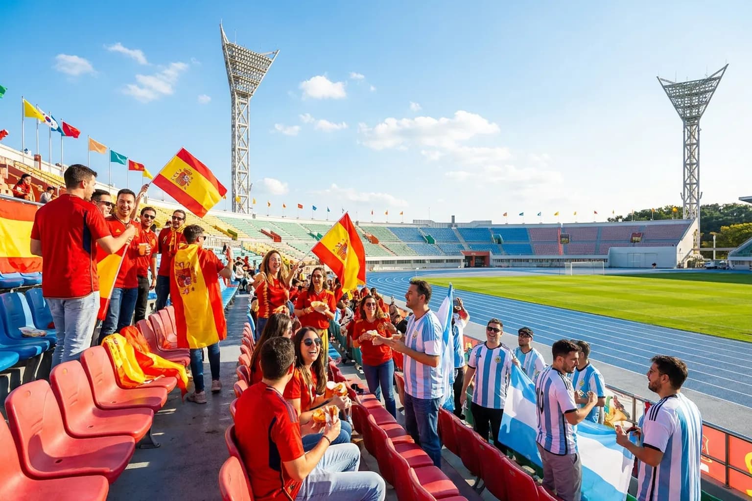 World Cup supporters navigating East Rutherford · New York City · North America during match day.