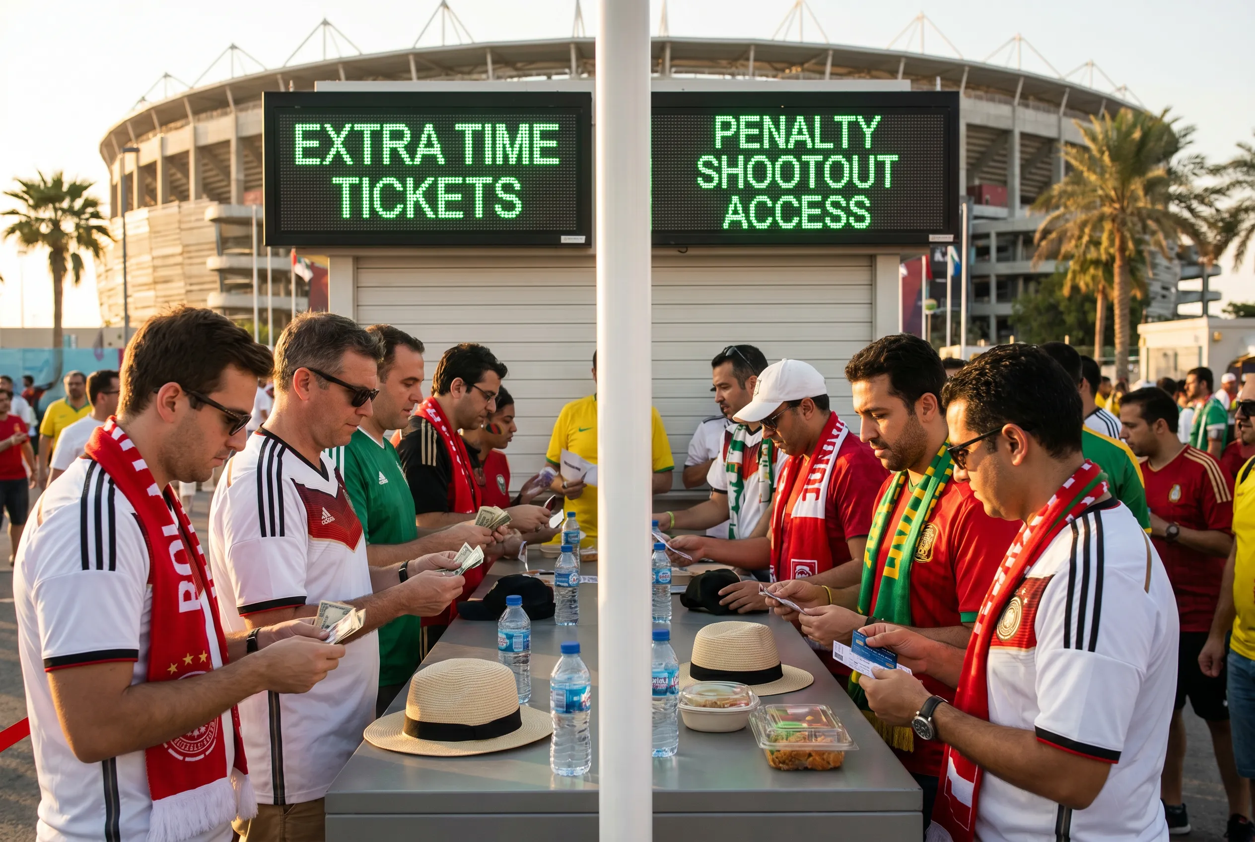 A bright practical scene for what happens when a world cup semifinal ends tied.