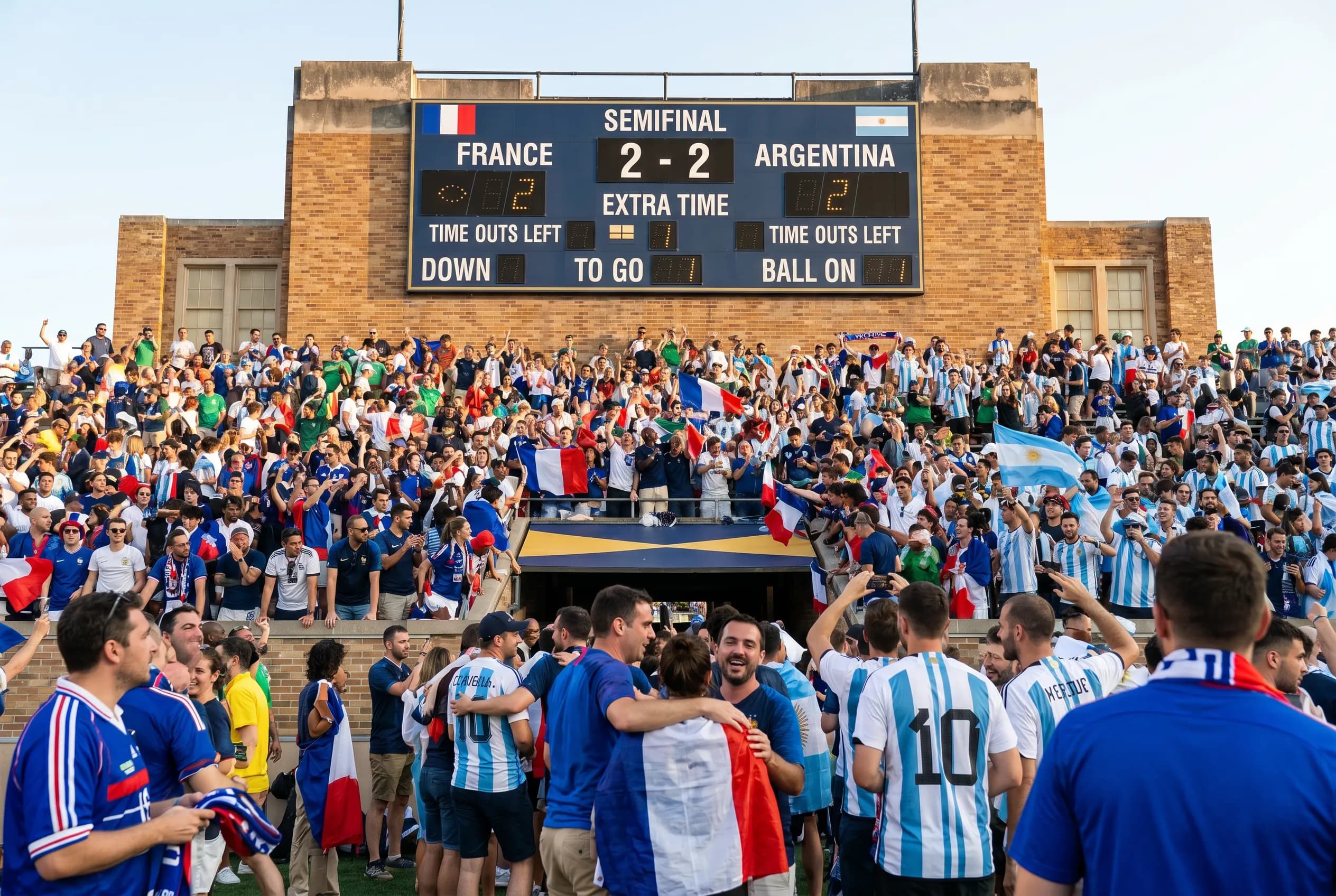 World Cup supporters navigating Dallas · Atlanta during match day.