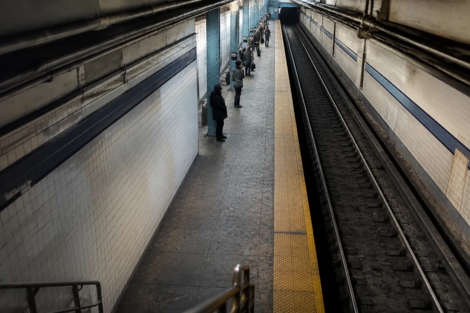 Bedford Avenue subway platform on the L train in Williamsburg Brooklyn