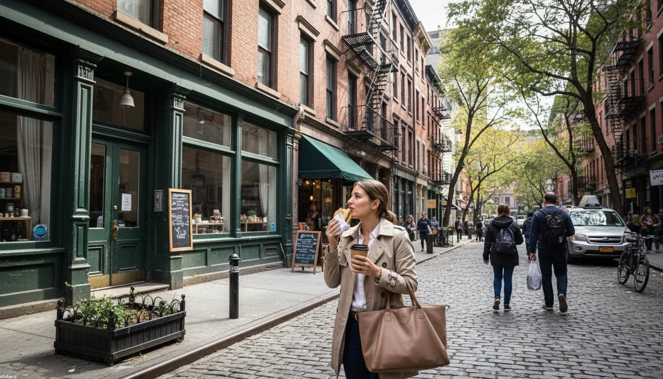 NYC experience scene for Where New Yorkers Actually Eat Lunch, Not Just the Nearest Chain
