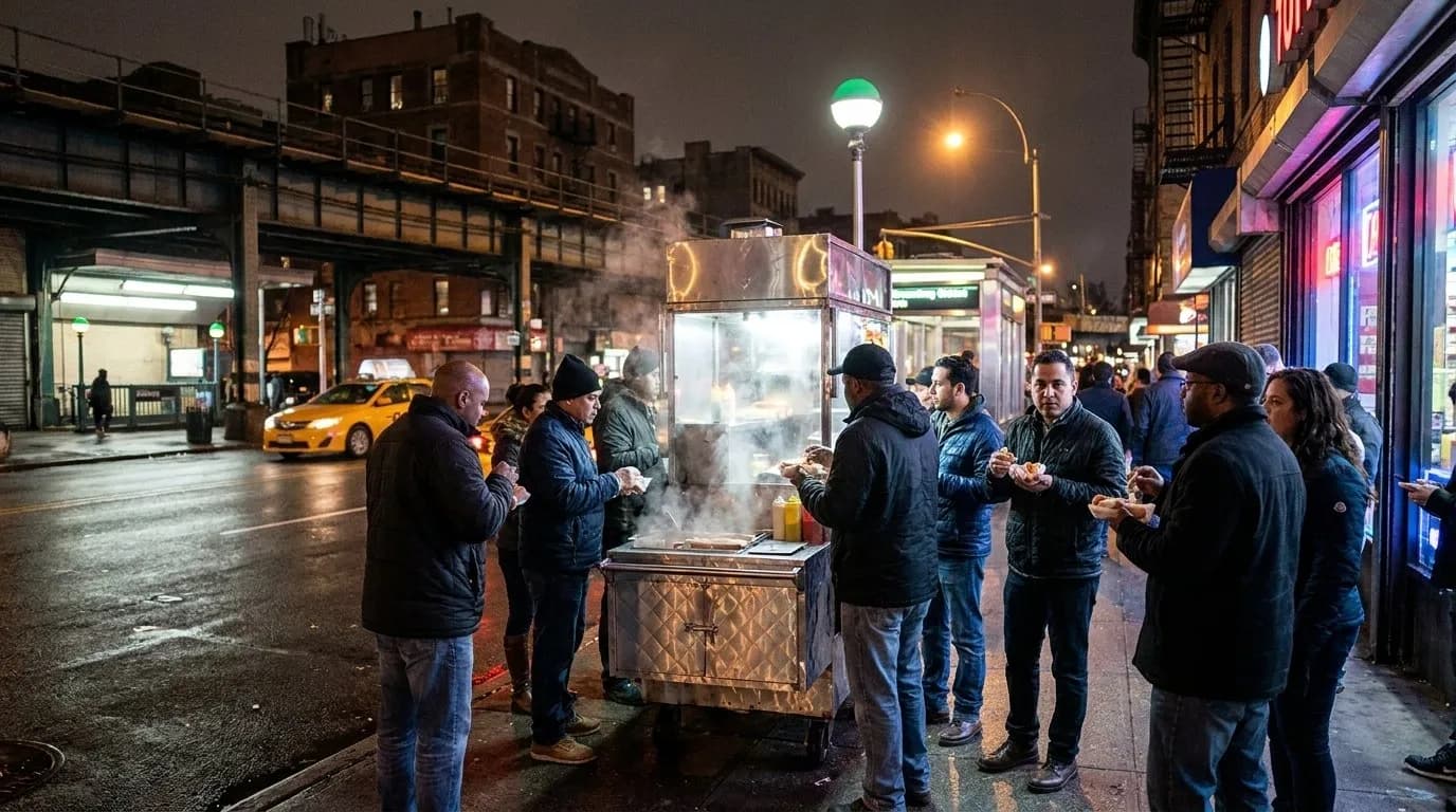Cover scene for Where NYC Locals Find Regional Hot Dogs After Midnight