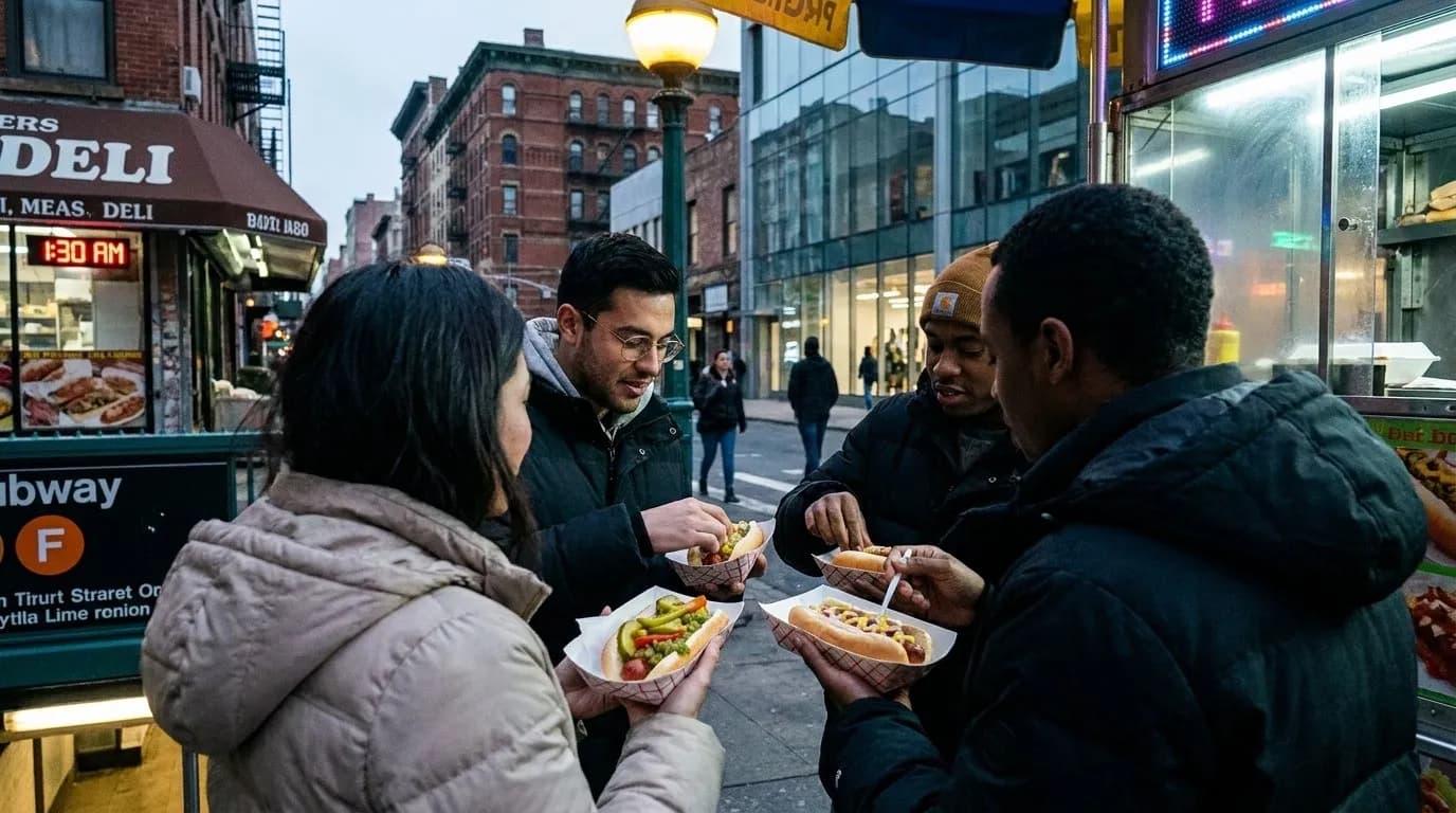 NYC experience scene for Where NYC Locals Find Regional Hot Dogs After Midnight