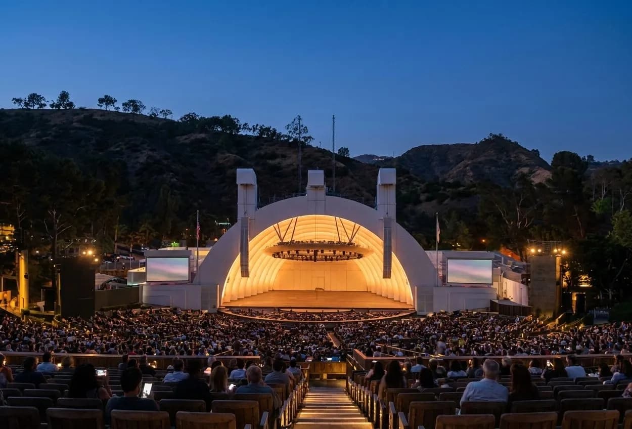 Hollywood Bowl at dusk in Los Angeles