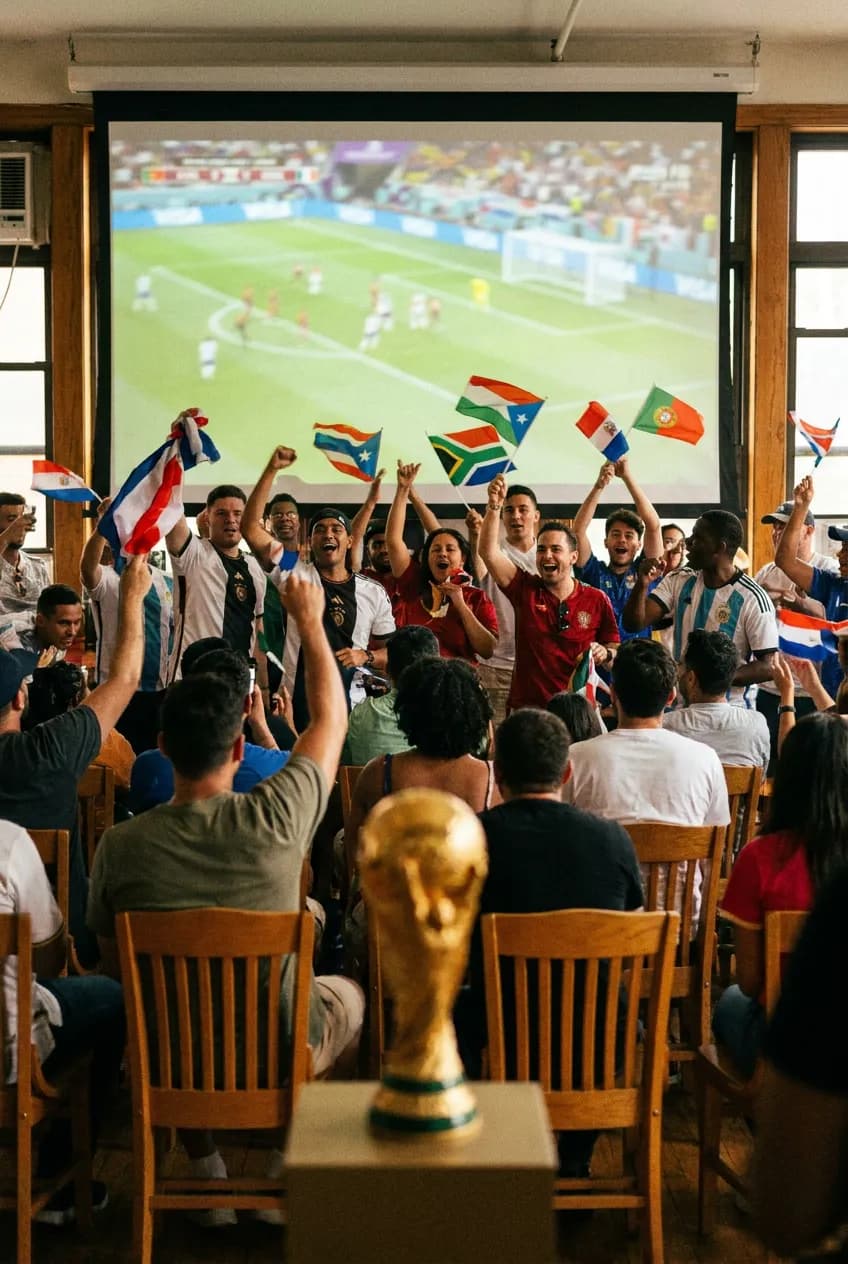 Cultural-center soccer viewing room in NYC