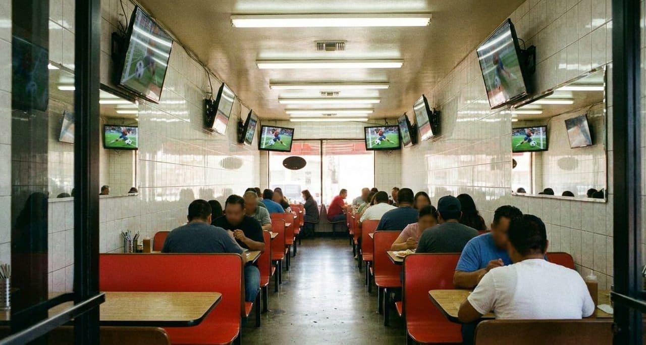 Which Mission Taqueria Streams World Cup Matches on Screens Above Every Booth? - scene