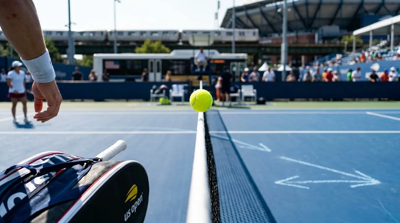 Photorealistic New York scene for Why Drop Shots Work Differently on US Open Hard Courts.