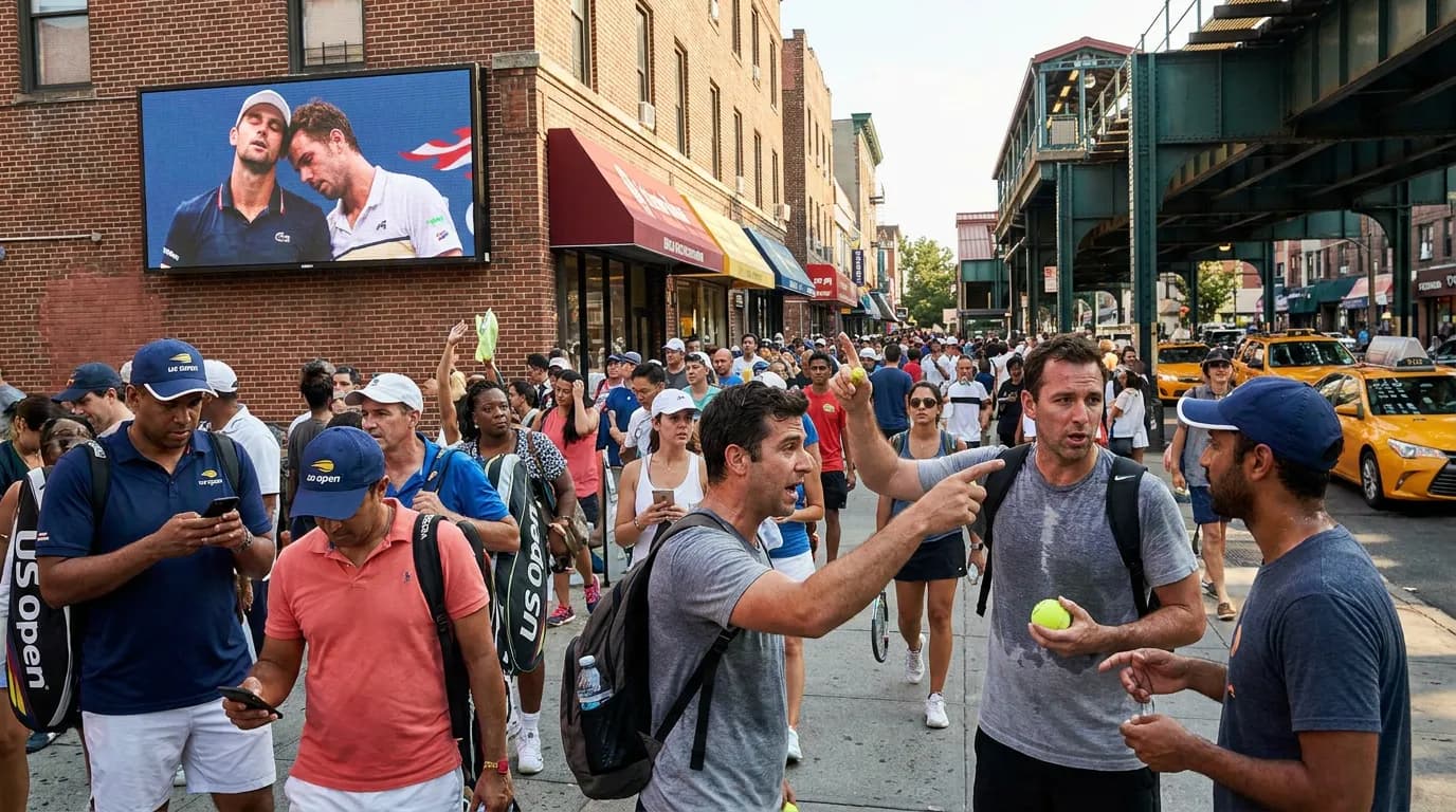 Bright US Open tennis atmosphere illustrating Why Five-Set Fitness Changes Men’s US Open Matches.