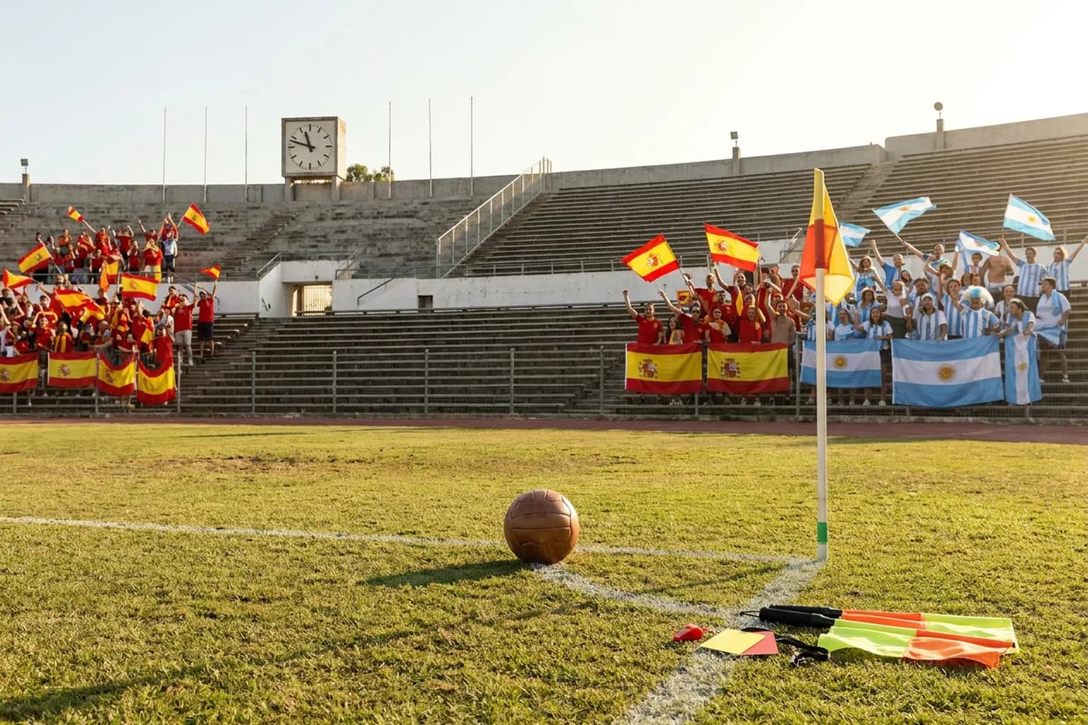 Bright World Cup match-day scene in East Rutherford · New York City · North America.
