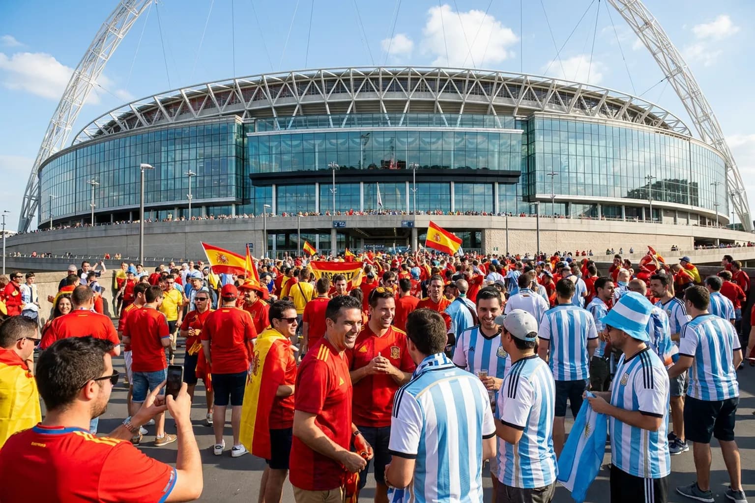 World Cup supporters navigating East Rutherford · New York City · North America during match day.