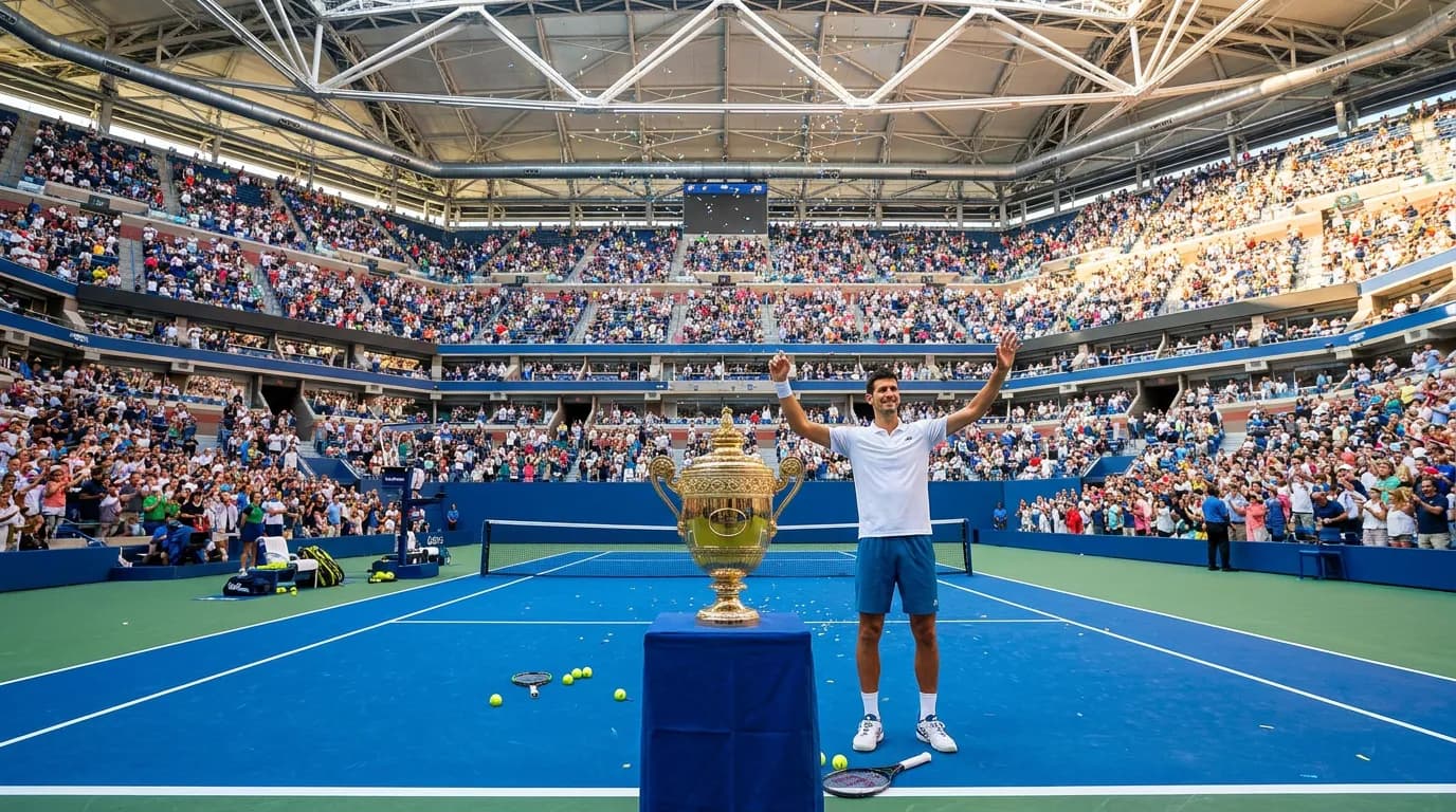 Photorealistic US Open tennis scene for Wimbledon Prize Money Versus US Open Payouts: Full Comparison.