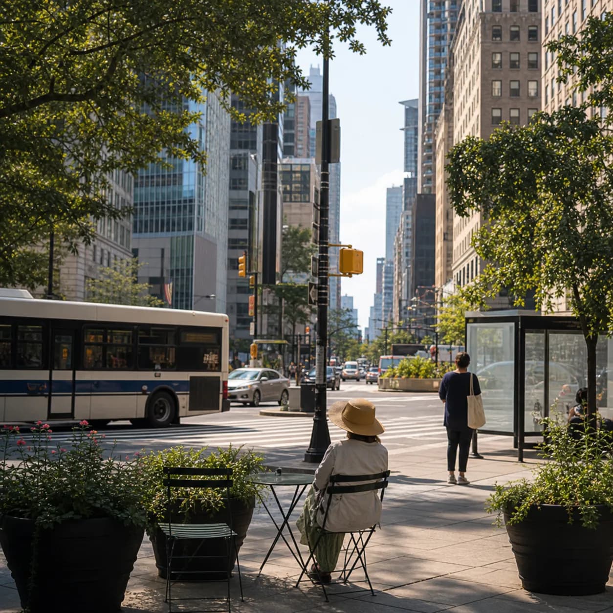 Local NYC scene for Weather Heat Wave: Best NYC Bus Routes For DIY Sightseeing.