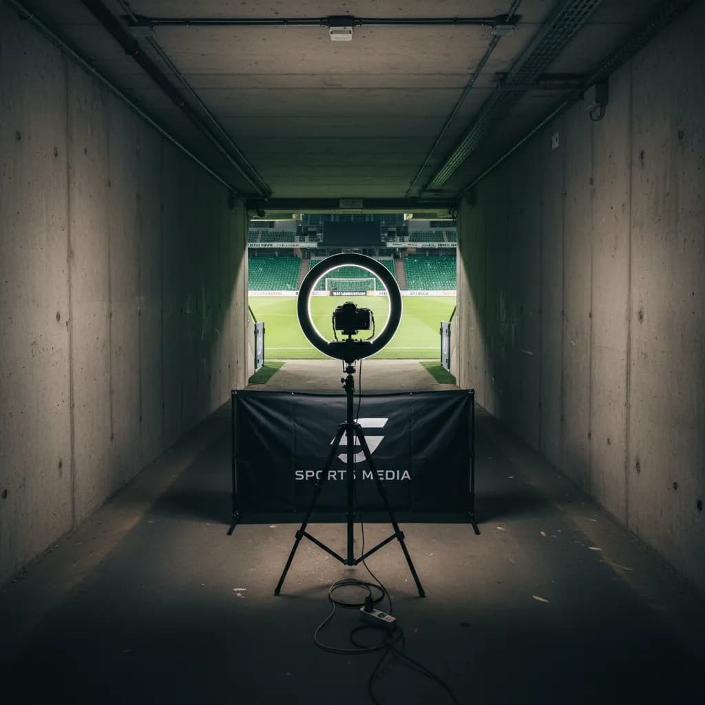 A smartphone held up to film a soccer match from the stands with the pitch visible on screen