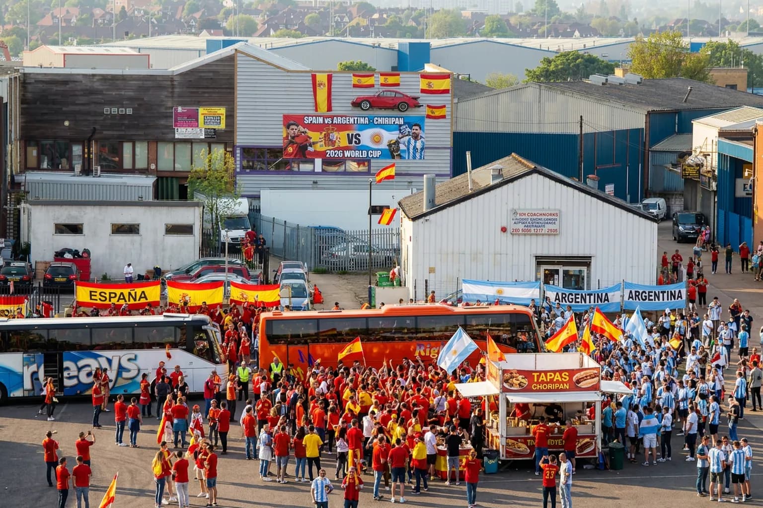 World Cup supporters navigating East Rutherford · New York City · North America during match day.