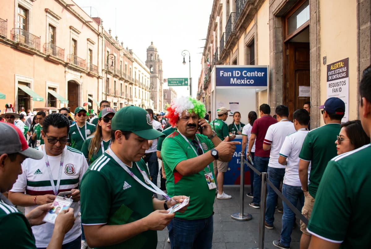 Bright World Cup match-day scene in Mexico.
