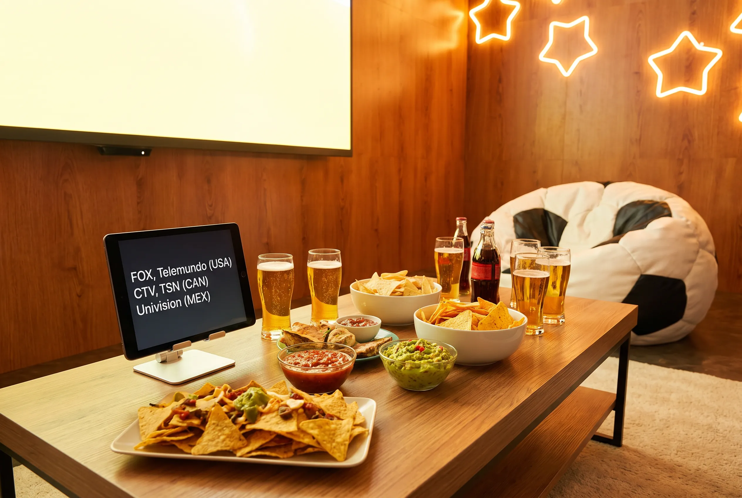 A bright practical scene for world cup final broadcast channels across north america.