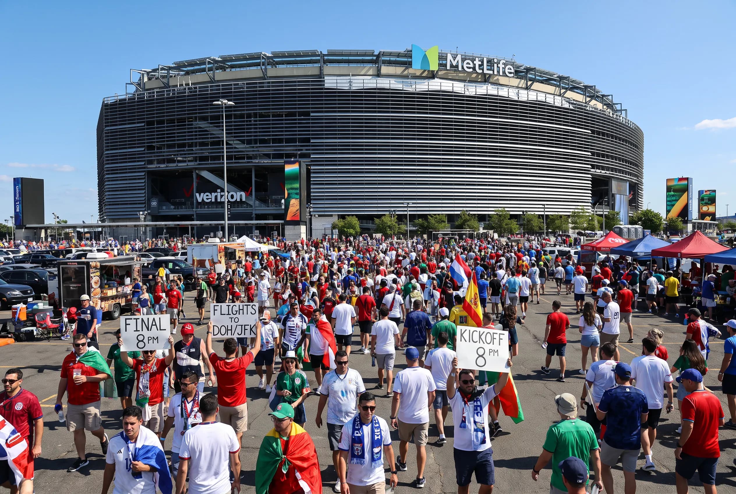 Bright World Cup match-day scene in New York · New Jersey.