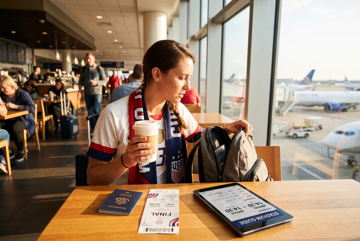 A bright practical scene for world cup final flights kickoff times and arrival guide.