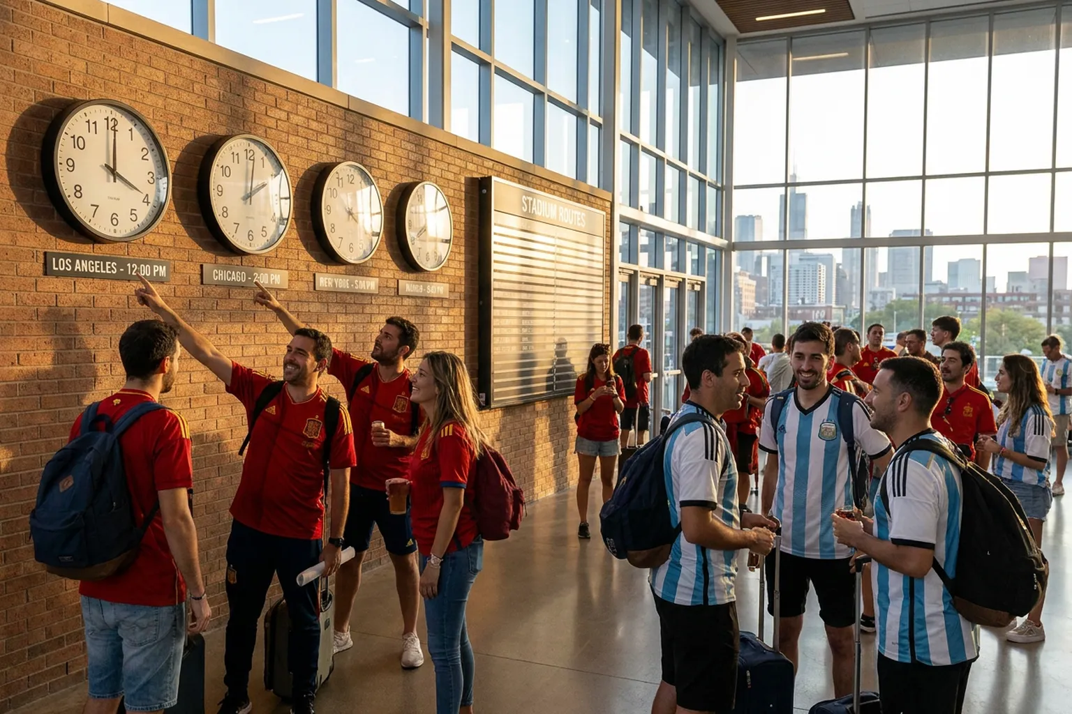 Bright World Cup match-day scene in East Rutherford · New York City · North America.