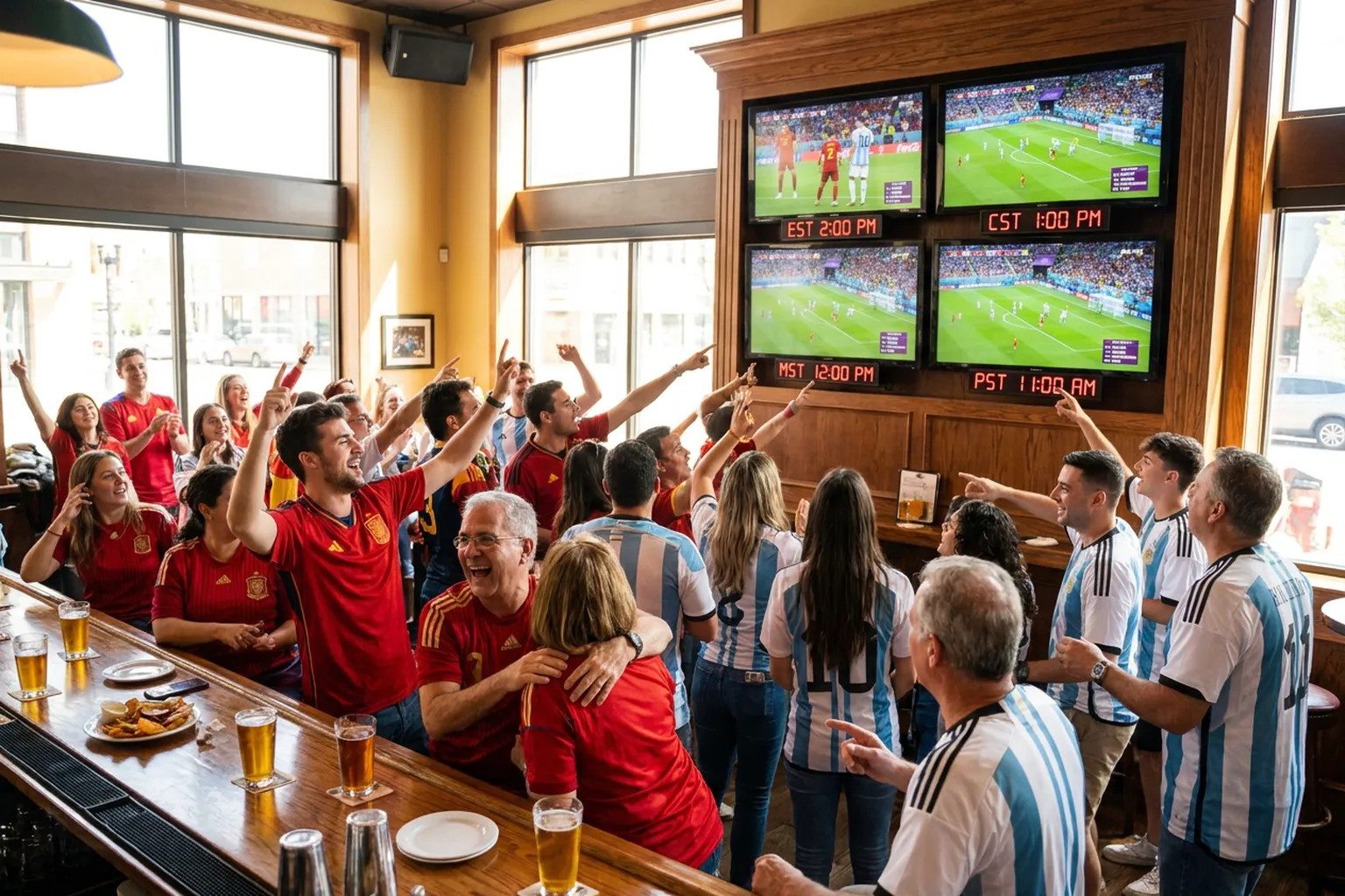 World Cup supporters navigating East Rutherford · New York City · North America during match day.