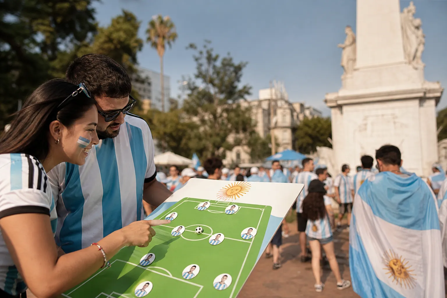 World Cup supporters navigating New York · New Jersey during match day.