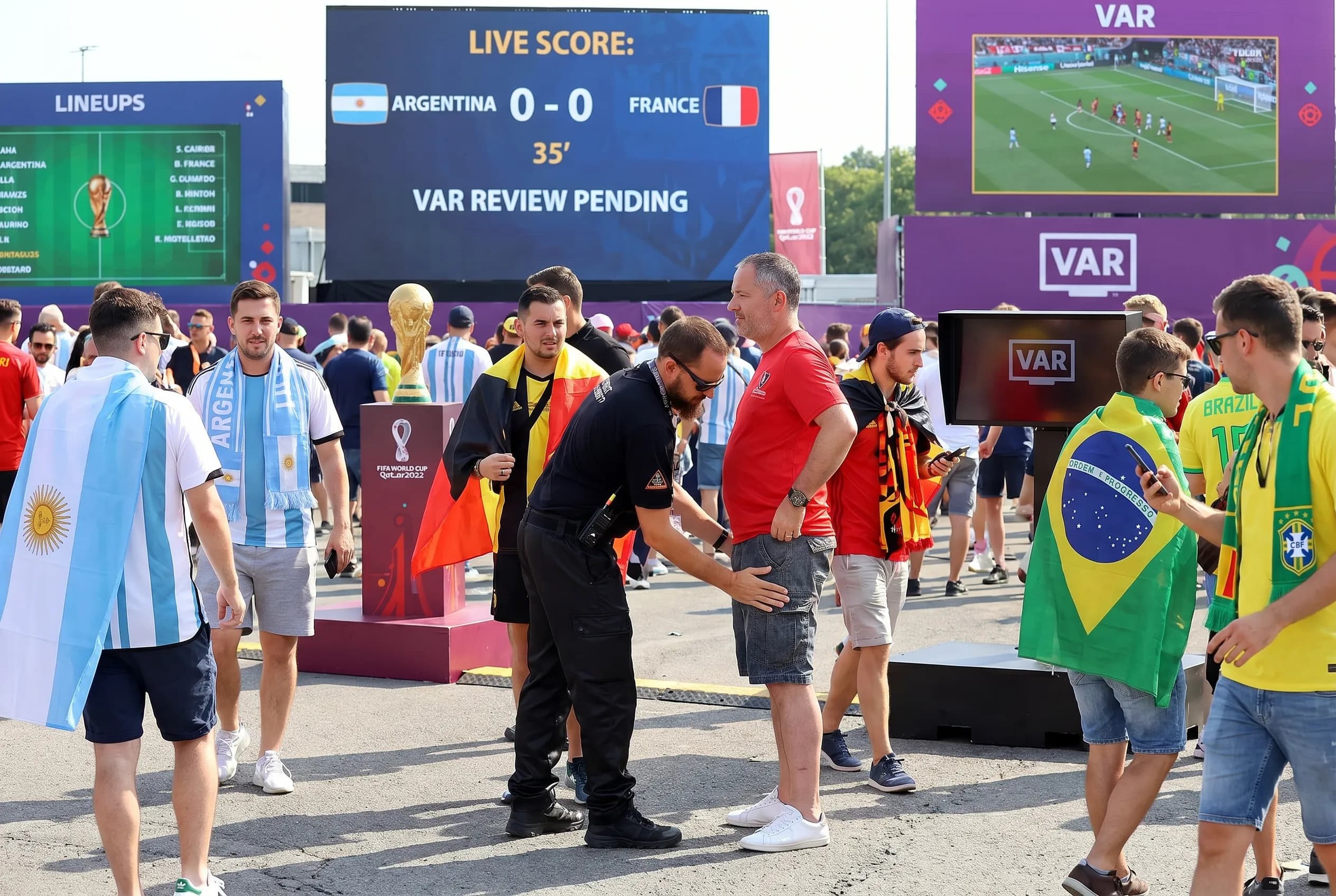 World Cup supporters navigating New York · New Jersey during match day.