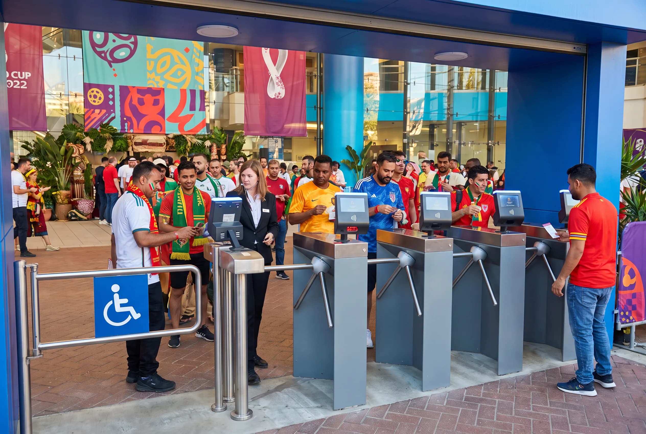 World Cup supporters navigating East Rutherford · New Jersey during match day.