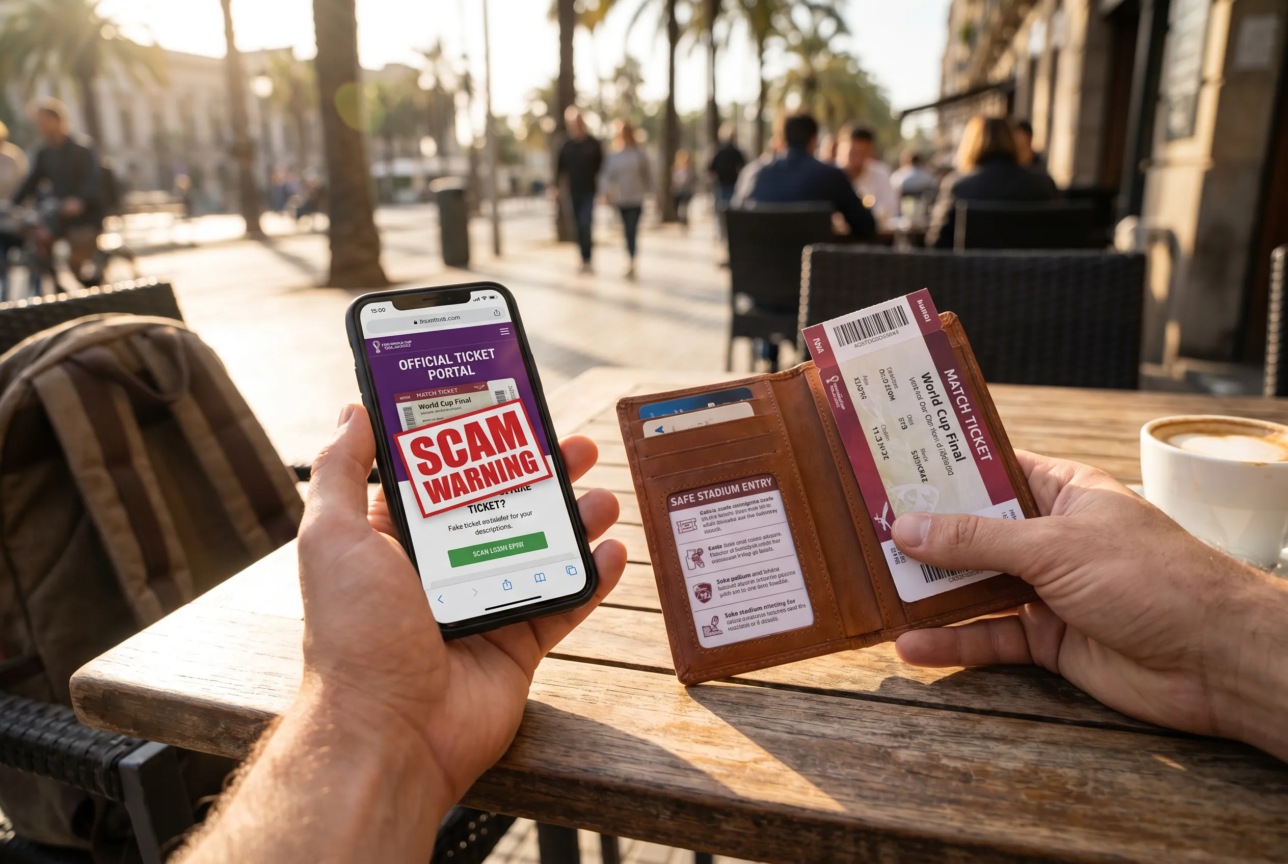 A bright practical scene for world cup final tickets official options and scam warnings.