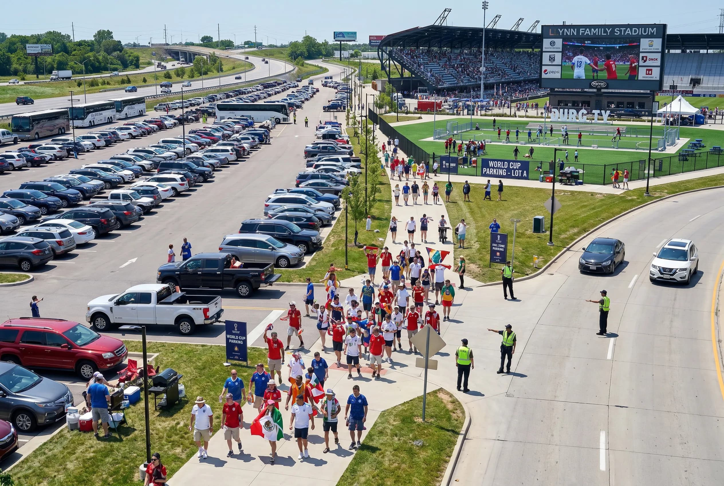 Bright World Cup match-day scene in North America.