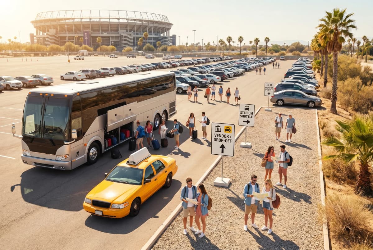 A bright practical scene for world cup parking guide for all sixteen host cities.