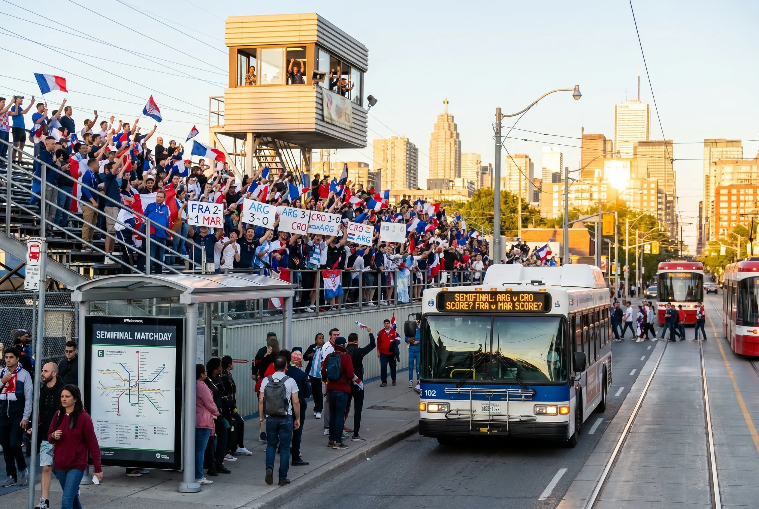 Bright World Cup match-day scene in Dallas · Atlanta.