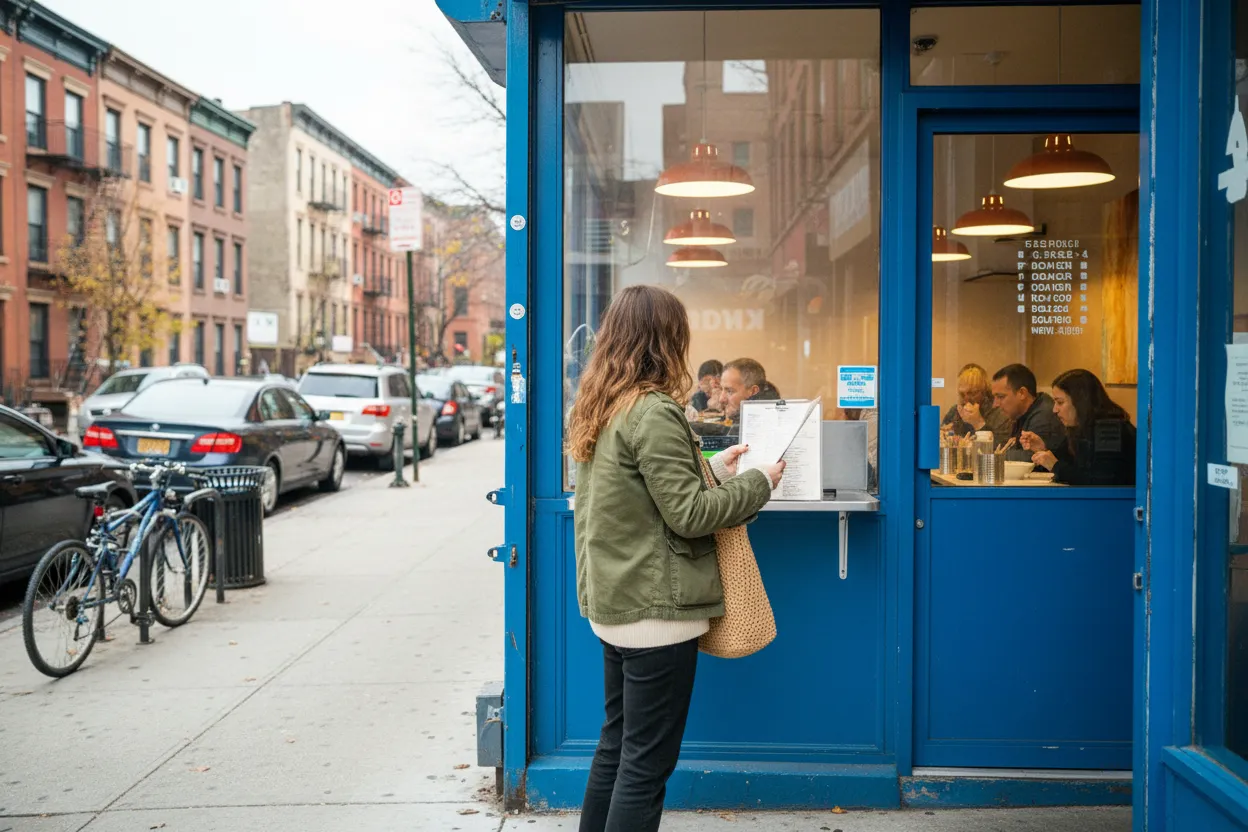 NYC experience scene for Za-Ya Ramen in Carroll Gardens for a Rain-Safe Solo Bowl Near the F Train